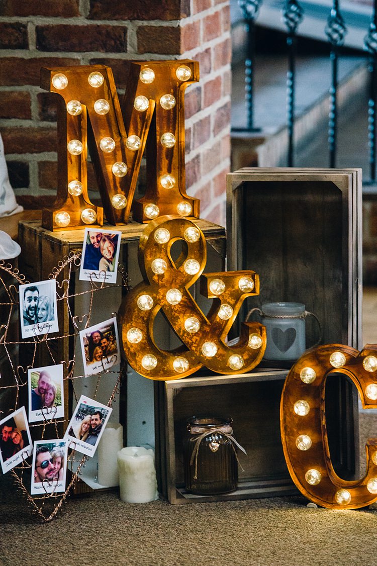 Letter Lights Crate Decor Classic Rustic Home Made Country Wedding http://www.jessicareeve-photography.com/