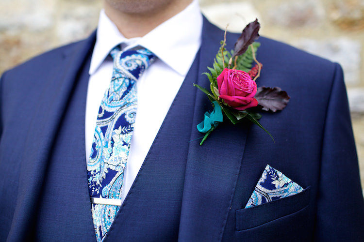 Pink Rose Buttonhole Groom Lapel Floral Artistic Farm Wedding http://elizabetharmitage.com/