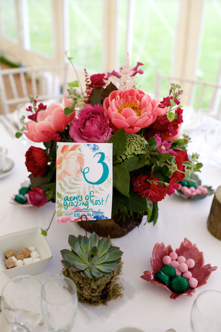 Table Names Watercolour Numbers Floral Artistic Farm Wedding http://elizabetharmitage.com/
