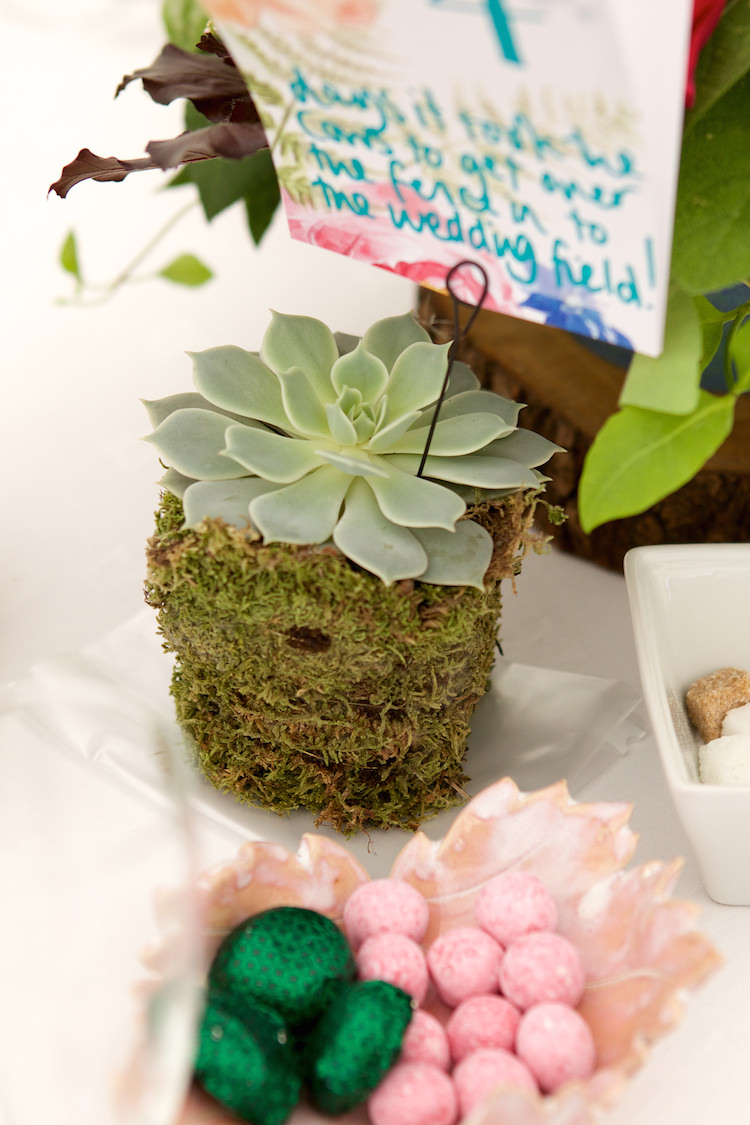 Succulent Moss Table Name Number Stand Floral Artistic Farm Wedding http://elizabetharmitage.com/