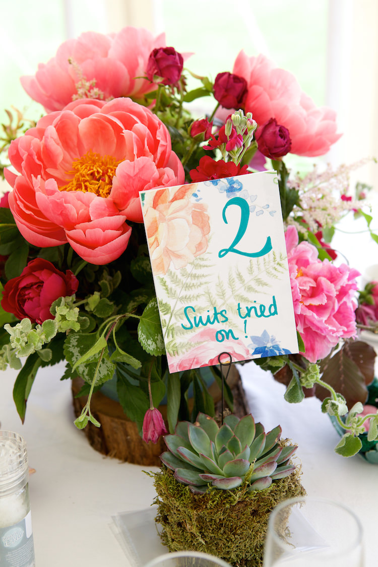 Table Numbers Names Stationery Floral Artistic Farm Wedding http://elizabetharmitage.com/