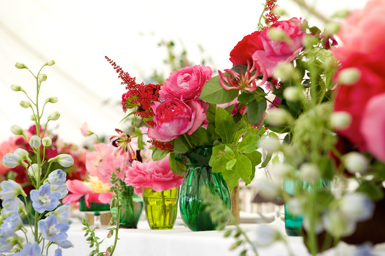 Glass Vases Bottles Flowers Floral Artistic Farm Wedding http://elizabetharmitage.com/
