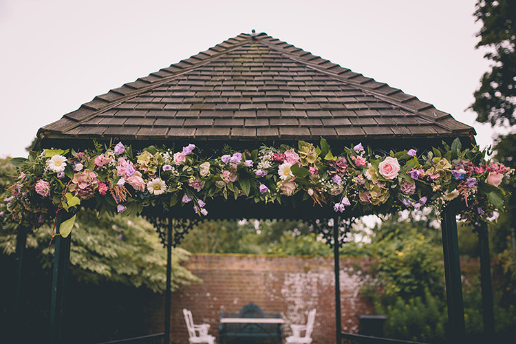 Flower Arch Arbour Gazebo Ceremony Outdoor Homespun Fun Country Barn Wedding http://storyandcolour.co.uk/