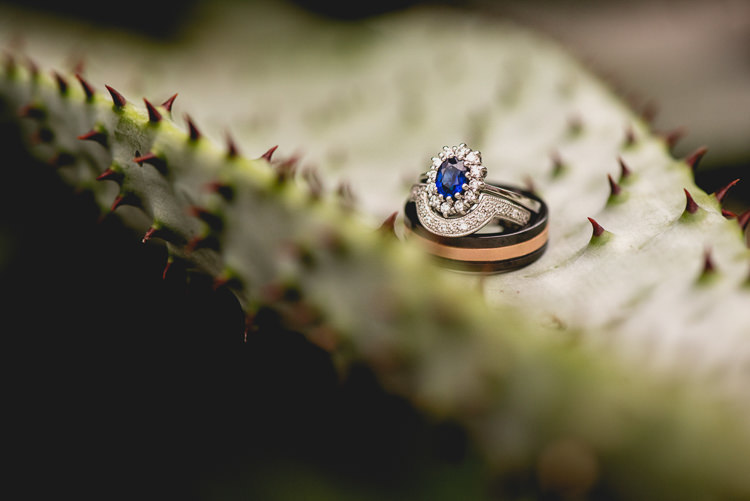 Sapphire Halo Engagement Ring Bands Fun Quirky 1950s Wedding http://www.lisacarpenterphotos.com/