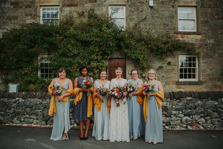 Mismatched Grey Bridesmaid Dresses Autumn Weekend Extravaganza Tipi Wedding http://bloomweddings.co.uk/