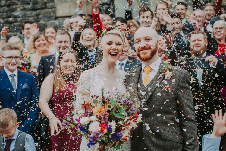 Confetti Petal Throw Bride Groom Autumn Weekend Extravaganza Tipi Wedding http://bloomweddings.co.uk/