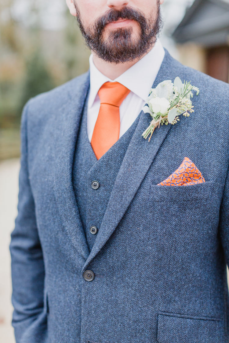 Orange Tie Groom Style Whimsical Elegant Classic Wedding http://katymelling.com/