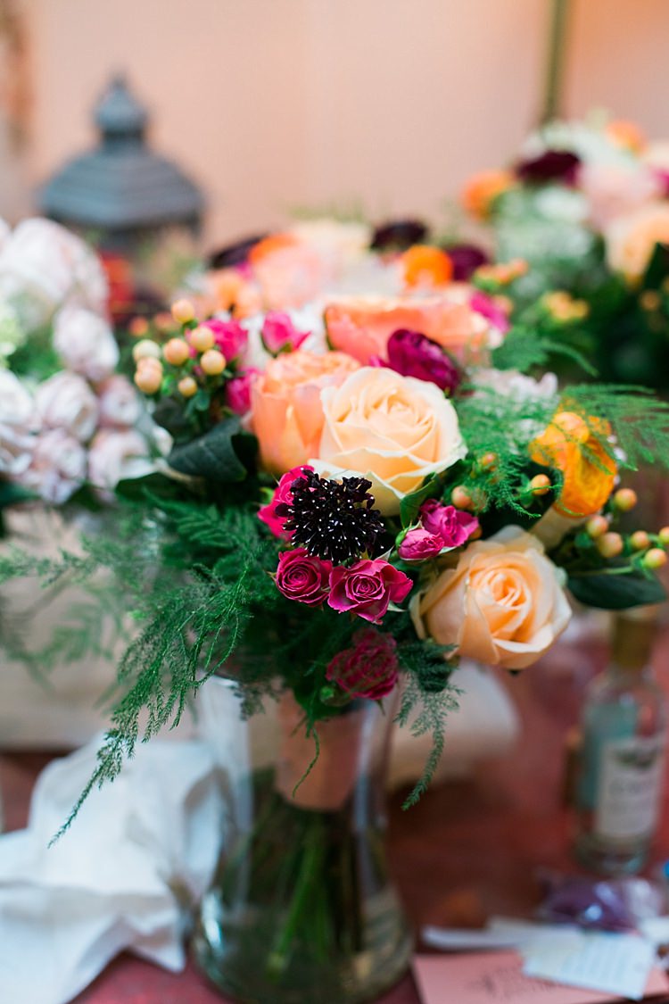 Bright Floral Bouquet Orange Pink Peach Roses Greenery Flower Farm Outdoor Wedding Minnesota http://eileenkphoto.com/