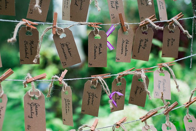 Table Seating Chart Handwritten Tags Pegs Flower Farm Outdoor Wedding Minnesota http://eileenkphoto.com/