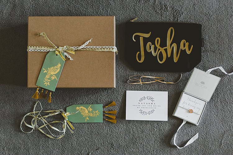 Bridesmaid Gift Goodies Package Present Glamorous Gatsby City Hall Wedding http://www.emmakenny.com/ 