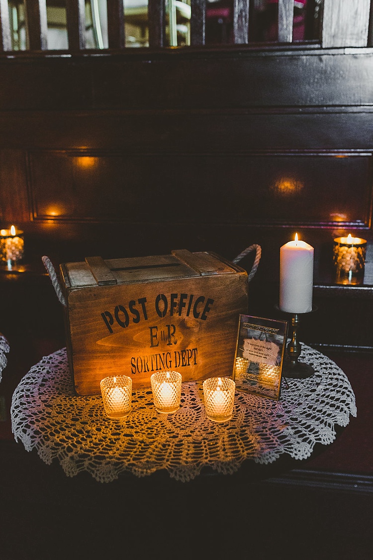 Candles Crate Box Decor Glamorous Gatsby City Hall Wedding http://www.emmakenny.com/ 