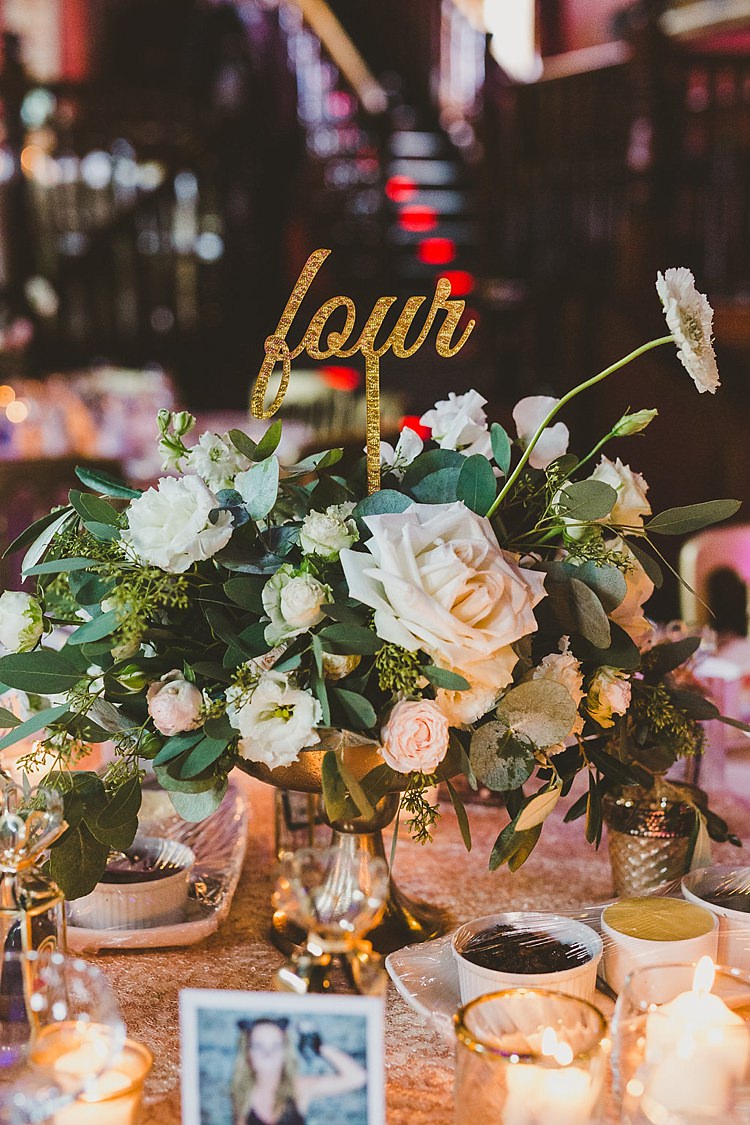 Flowers Urn Decor Table Centrepiece Cream Rose Glamorous Gatsby City Hall Wedding http://www.emmakenny.com/ 