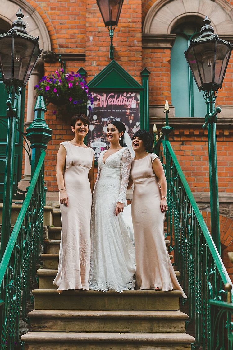 Long Blush Ghost Bridesmaid Dresses Glamorous Gatsby City Hall Wedding http://www.emmakenny.com/ 