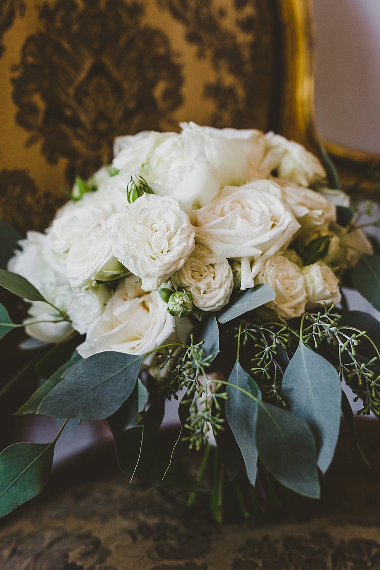 Cream Rose Bouquet Flowers Bride Bridal Glamorous Gatsby City Hall Wedding http://www.emmakenny.com/