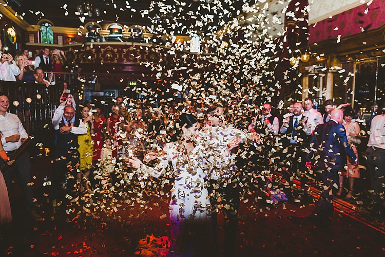 Confetti Bomb First Dance Glamorous Gatsby City Hall Wedding http://www.emmakenny.com/ 