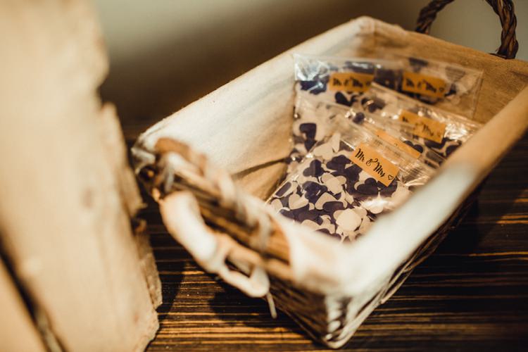 Confetti Basket Simple Rustic Cosy Winter Wedding http://aniaames.co.uk/