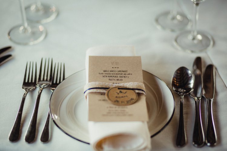Place Setting Stationer Kraft Brown Paper Twine Ribbon Simple Rustic Cosy Winter Wedding http://aniaames.co.uk/