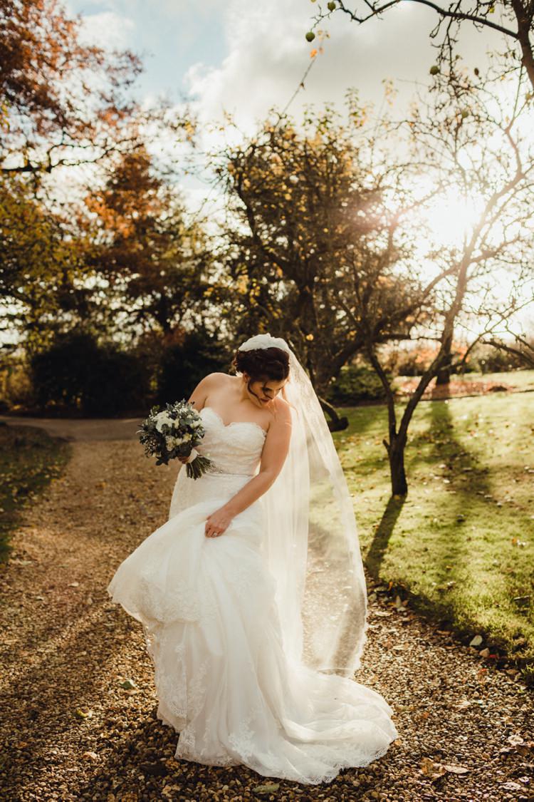 Mori Lee Lace Dress Gown Bride Bridal Veil Simple Rustic Cosy Winter Wedding http://aniaames.co.uk/