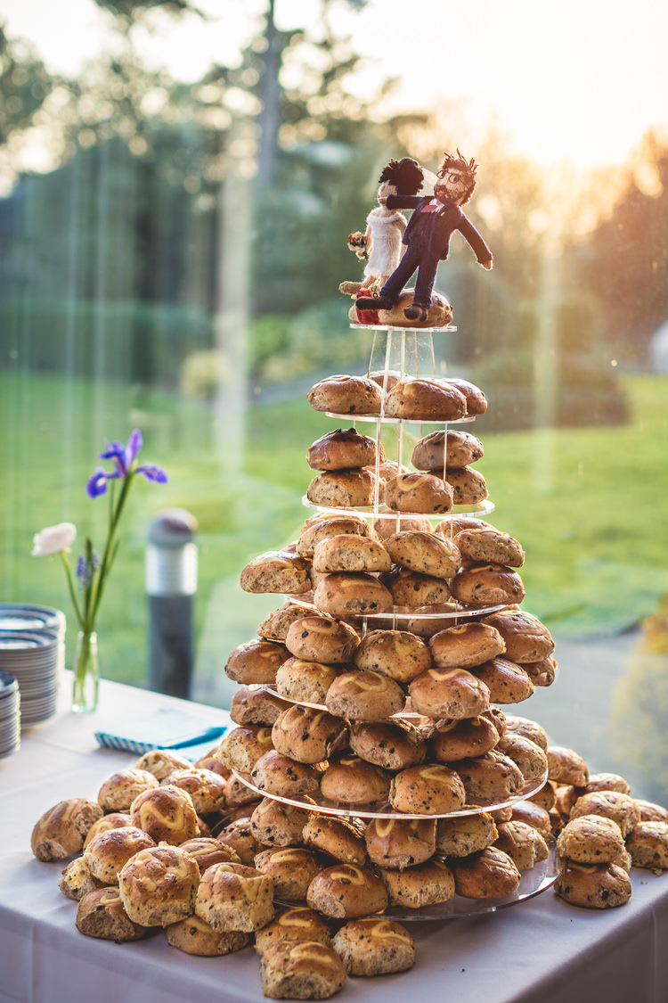 Hot Cross Buns Alternative Cake Topper Quirky Springtime Easter Wedding https://www.katejacksonphotography.co.uk/