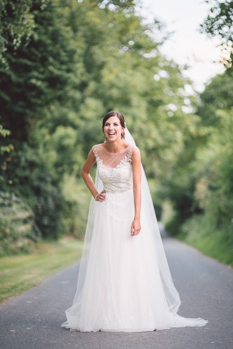 Dress Bride Bridal Gown Tulle Veil Melinda Sottero & Midgely Light Pretty Summer Barn Wedding http://www.koweddings.com/
