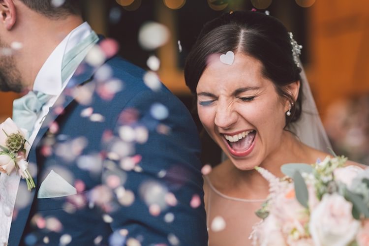 Confetti Throw Light Pretty Summer Barn Wedding http://www.koweddings.com/