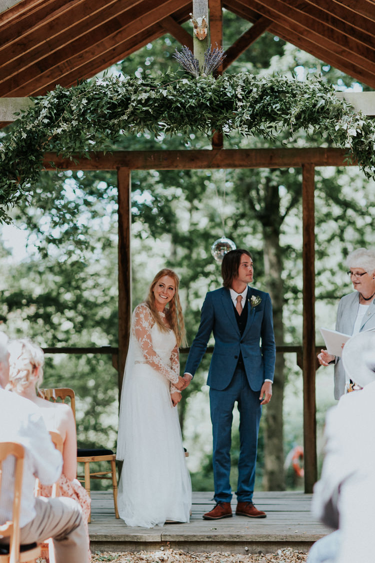 Foliage Greenery Arch Arbour Ceremony Woodland Countryside Camp Wedding http://www.joannanicolephotography.com/
