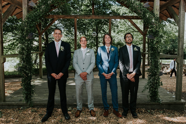 Mismatched Groomsmen Suits Woodland Countryside Camp Wedding http://www.joannanicolephotography.com/