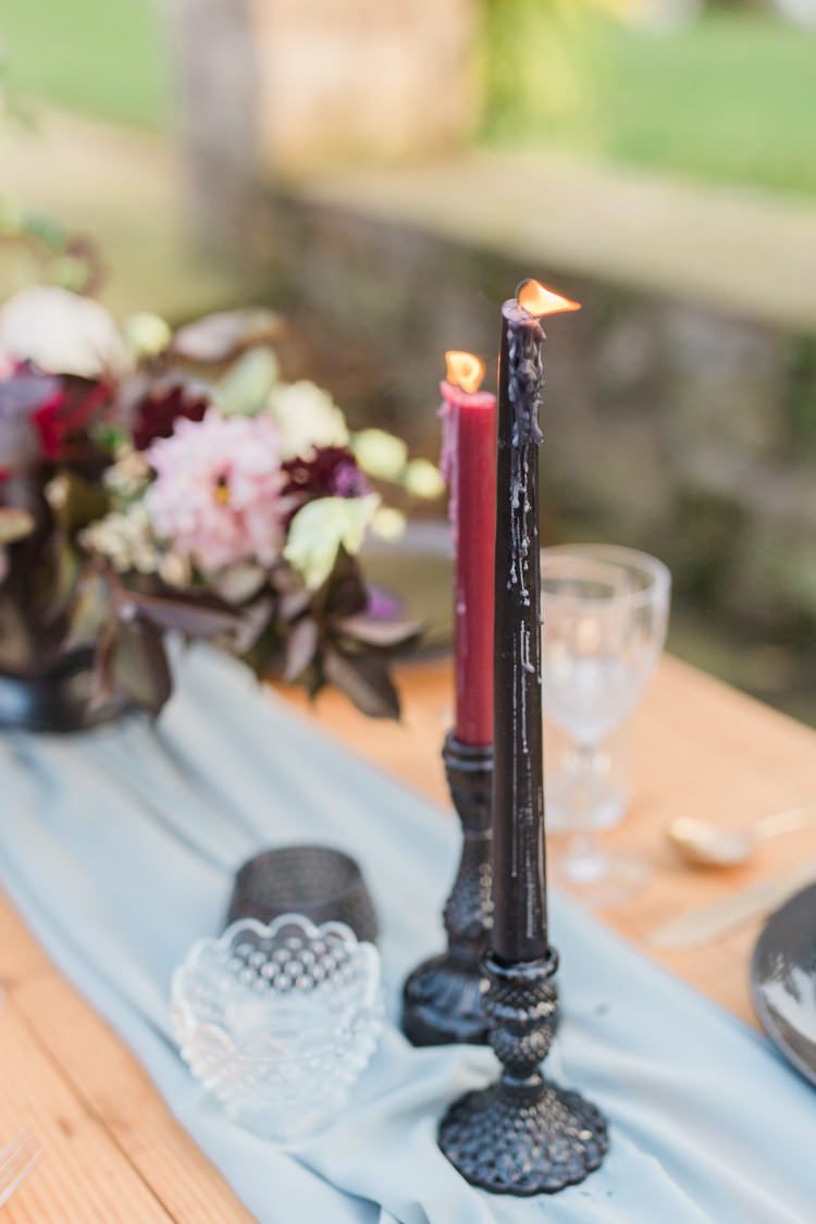 Dripping Candles Table Decor Dreamy Luxe Autumn Wedding Ideas http://suzanneli.co.uk/
