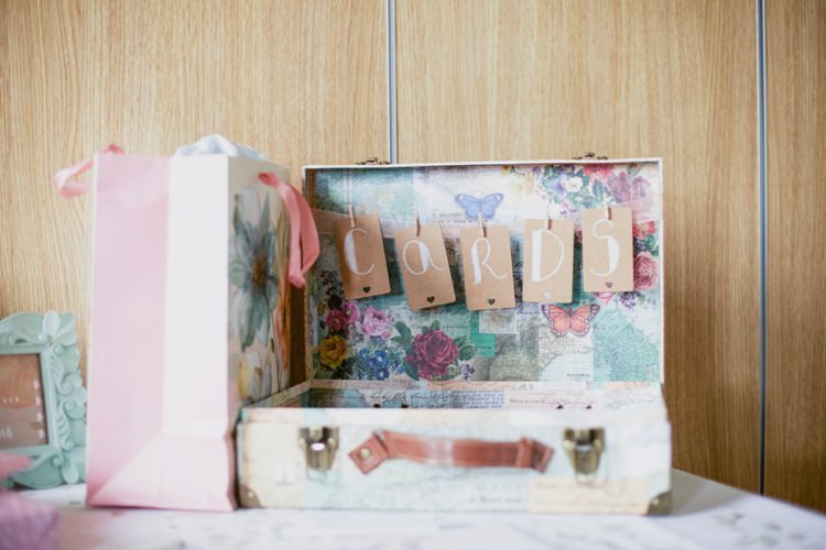 Card Suitcase Floral Summer Country Pastels Wedding http://jesspetrie.com/