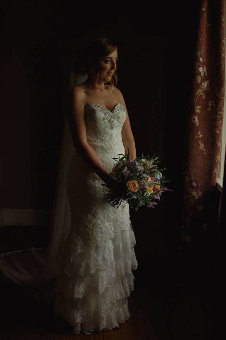 Sweetheart Strapless Gown Bride Bridal Jessica Enzoani Ruffle Tier Lace Summer Country Pastels Wedding http://jesspetrie.com/