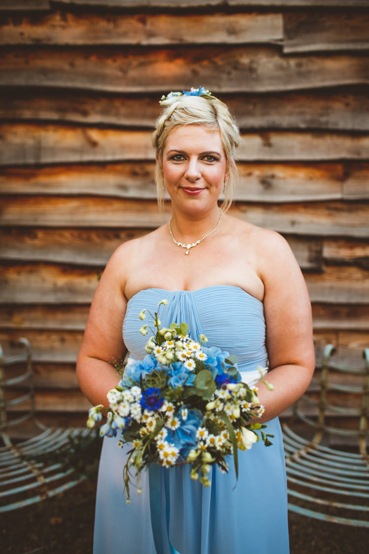 Bridesmaid Dress Flowers Bouquet Daisy Powder Blue Country Rustic Charm Wedding https://photography34.co.uk/