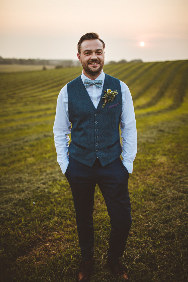 Waistcoat Bow Tie Trousers Groom Style Outfit Powder Blue Country Rustic Charm Wedding https://photography34.co.uk/