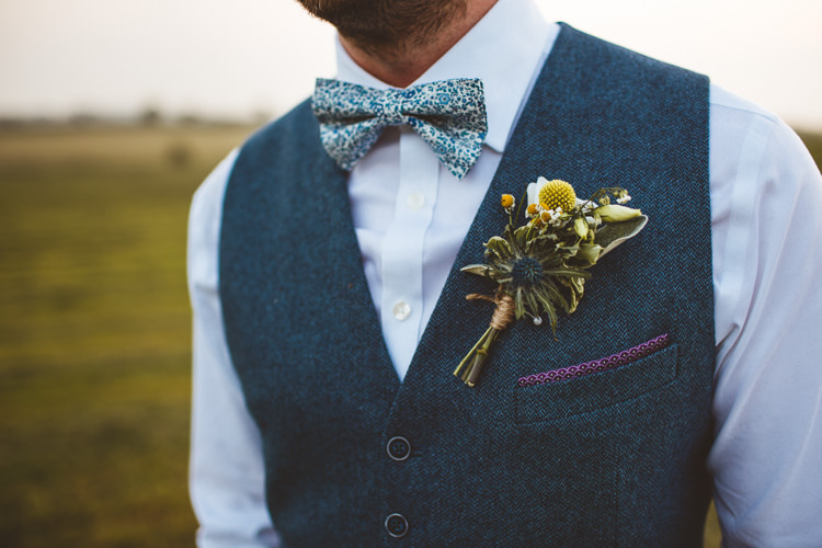 Bow Tie Thistle Billy Ball Buttonhole Groom Powder Blue Country Rustic Charm Wedding https://photography34.co.uk/