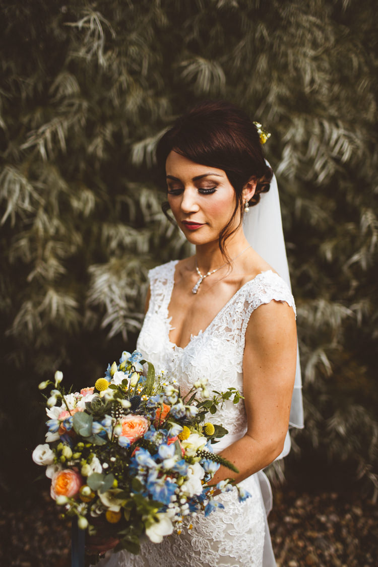 Lace Dress Gown Straps Bride Bridal Kenneth Winston Powder Blue Country Rustic Charm Wedding https://photography34.co.uk/