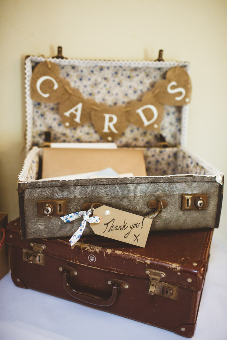 Card Suitcase Vintage Bunting Powder Blue Country Rustic Charm Wedding https://photography34.co.uk/