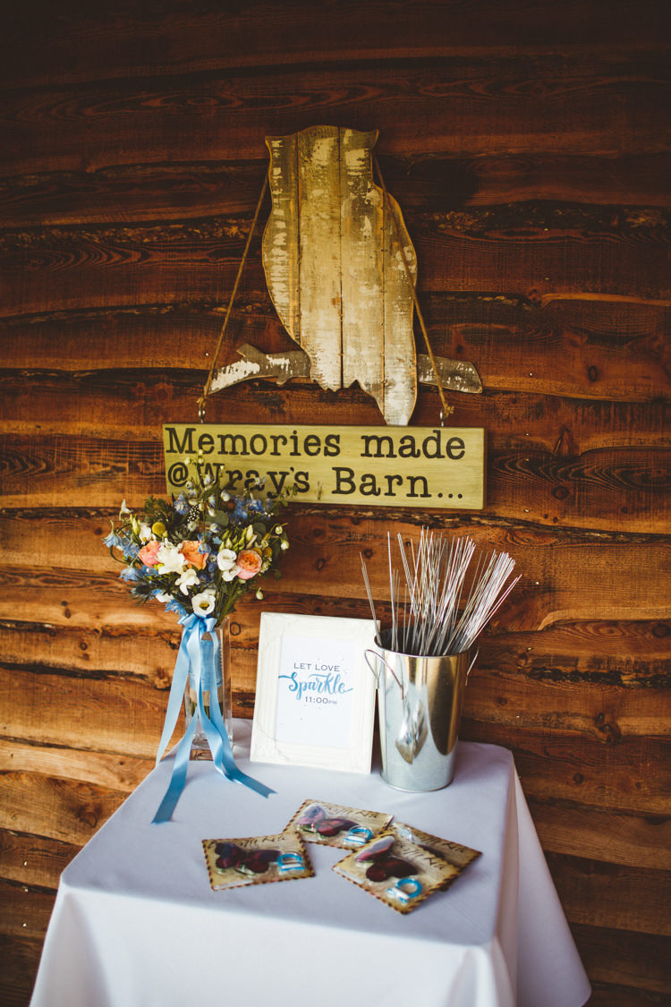 Sparklers Table Station Bar Powder Blue Country Rustic Charm Wedding https://photography34.co.uk/