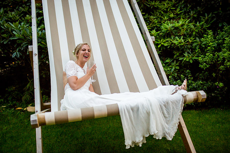 Giant Deckchair Bride Whimsical Greenery Nature Wedding http://lunaweddings.co.uk/