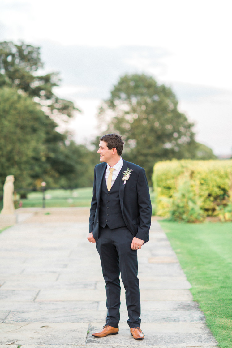 Next Suit Groom Navy Gold Sparkle Pink Glamour Wedding https://emilyhannah.com/