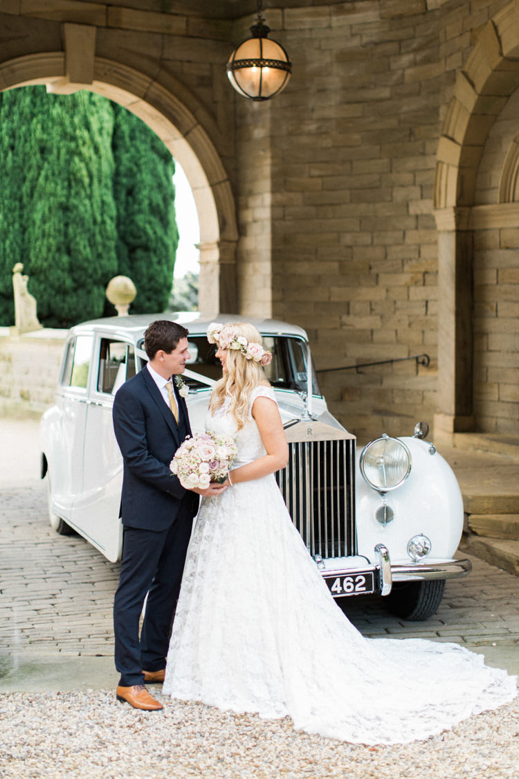 Classic Vintage Car Tranport Gold Sparkle Pink Glamour Wedding https://emilyhannah.com/