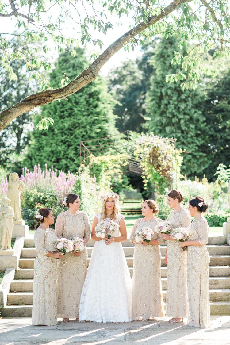 Long Sequin Bridesmaid Dresses Jenny Packham Gold Sparkle Pink Glamour Wedding https://emilyhannah.com/
