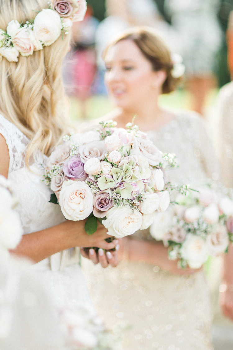 Bride Bridal Flowers Bouquet Rose Hydrangea Wax Gold Sparkle Pink Glamour Wedding https://emilyhannah.com/