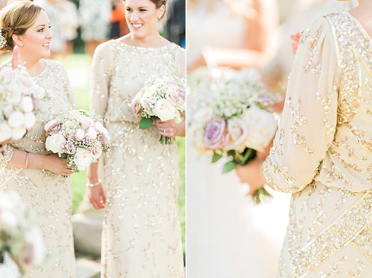 Sequin Bridesmaids Dresses Gold Sparkle Pink Glamour Wedding https://emilyhannah.com/