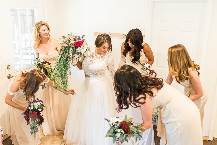 Bride Watters Separates Lace Top Tulle Skirt Veil Statement Necklace Cascading Multicoloured Bouquet Bridesmaids Ivory Dresses Different Styles Multicoloured Bouquets DIY Whimsical Camp Wedding California http://www.landbphotography.org/