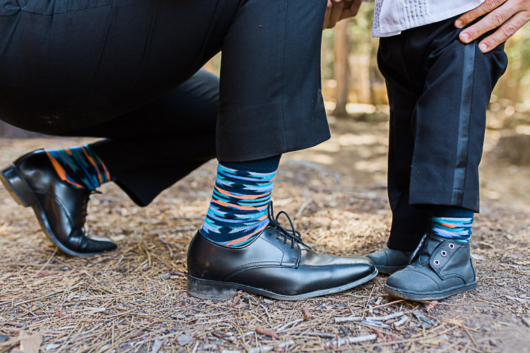 Groom Multicoloured Patterned Socks Son Matching Multicoloured Patterned Socks DIY Whimsical Camp Wedding California http://www.landbphotography.org/
