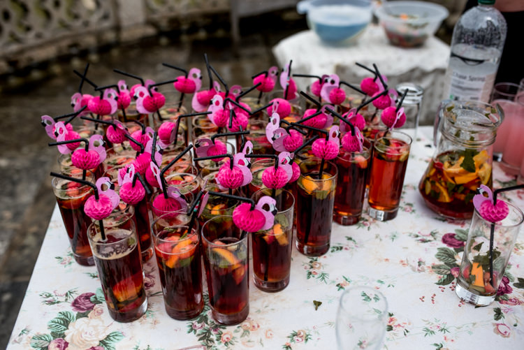 Flamingo Straws Drinks Quirky English Garden Party Wedding http://www.michellewoodphotographer.com/