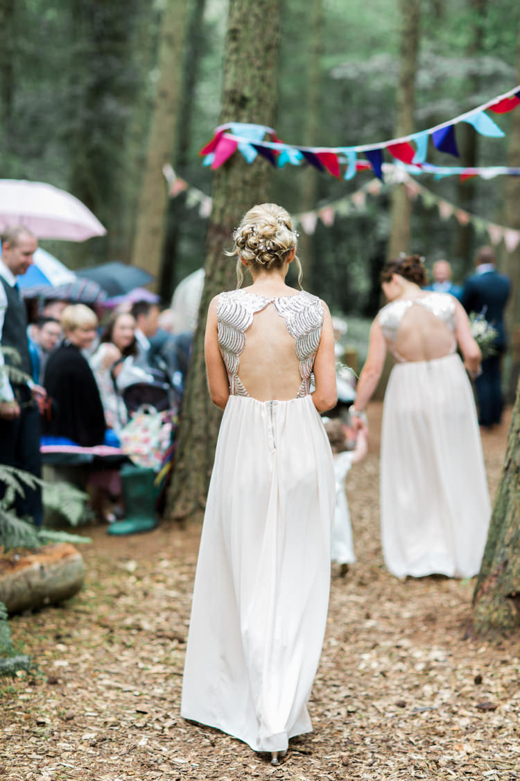 Backless Bridesmaid Dress Sequins Long Beautiful Woodland Glade Wedding https://emilyhannah.com/