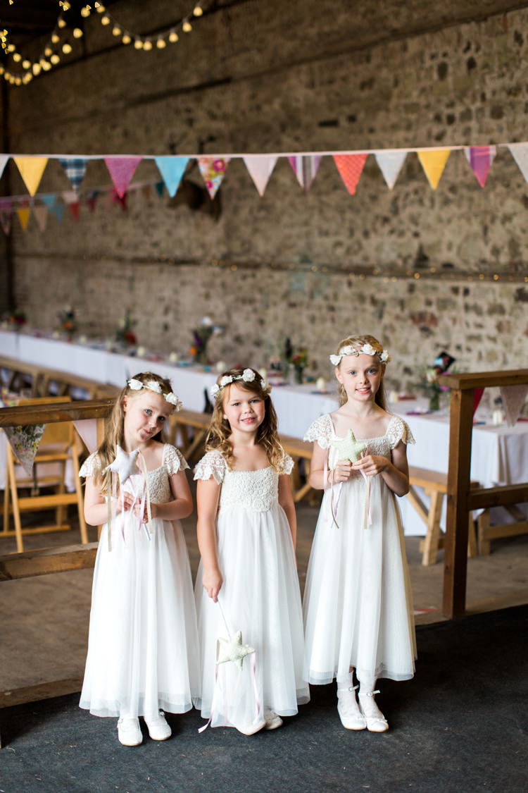 Crochet White Flower Girl Dresses Wands Stars Beautiful Woodland Glade Wedding https://emilyhannah.com/