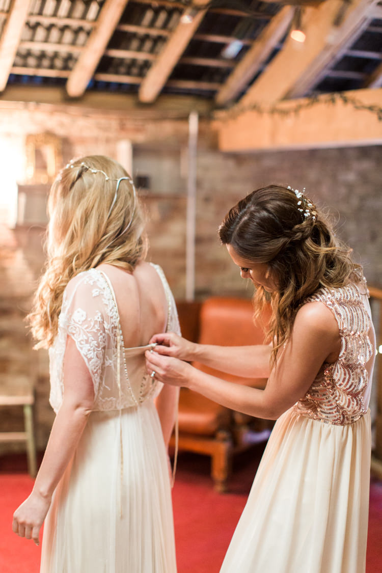 Catherine Deane Dress Bride Bridal Button Back Beautiful Woodland Glade Wedding https://emilyhannah.com/