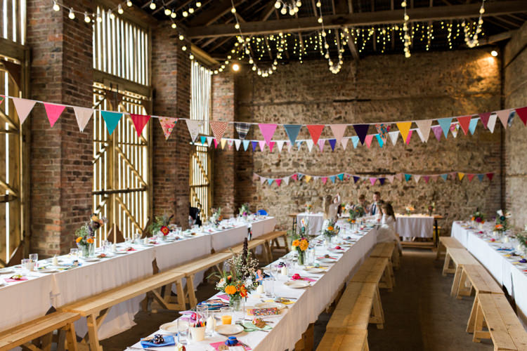 Camp Katur Barn Colourful Lights Beautiful Woodland Glade Wedding https://emilyhannah.com/