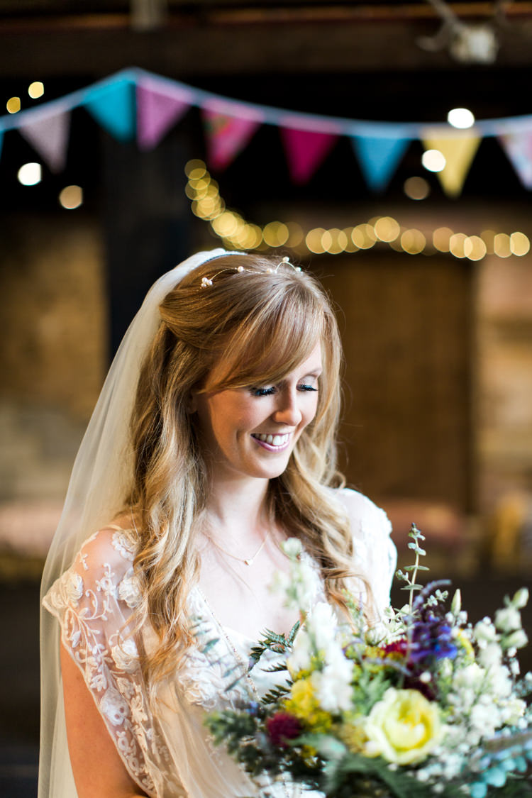 Bride Bridal Hair Waves Fringe Bangs Beautiful Woodland Glade Wedding https://emilyhannah.com/